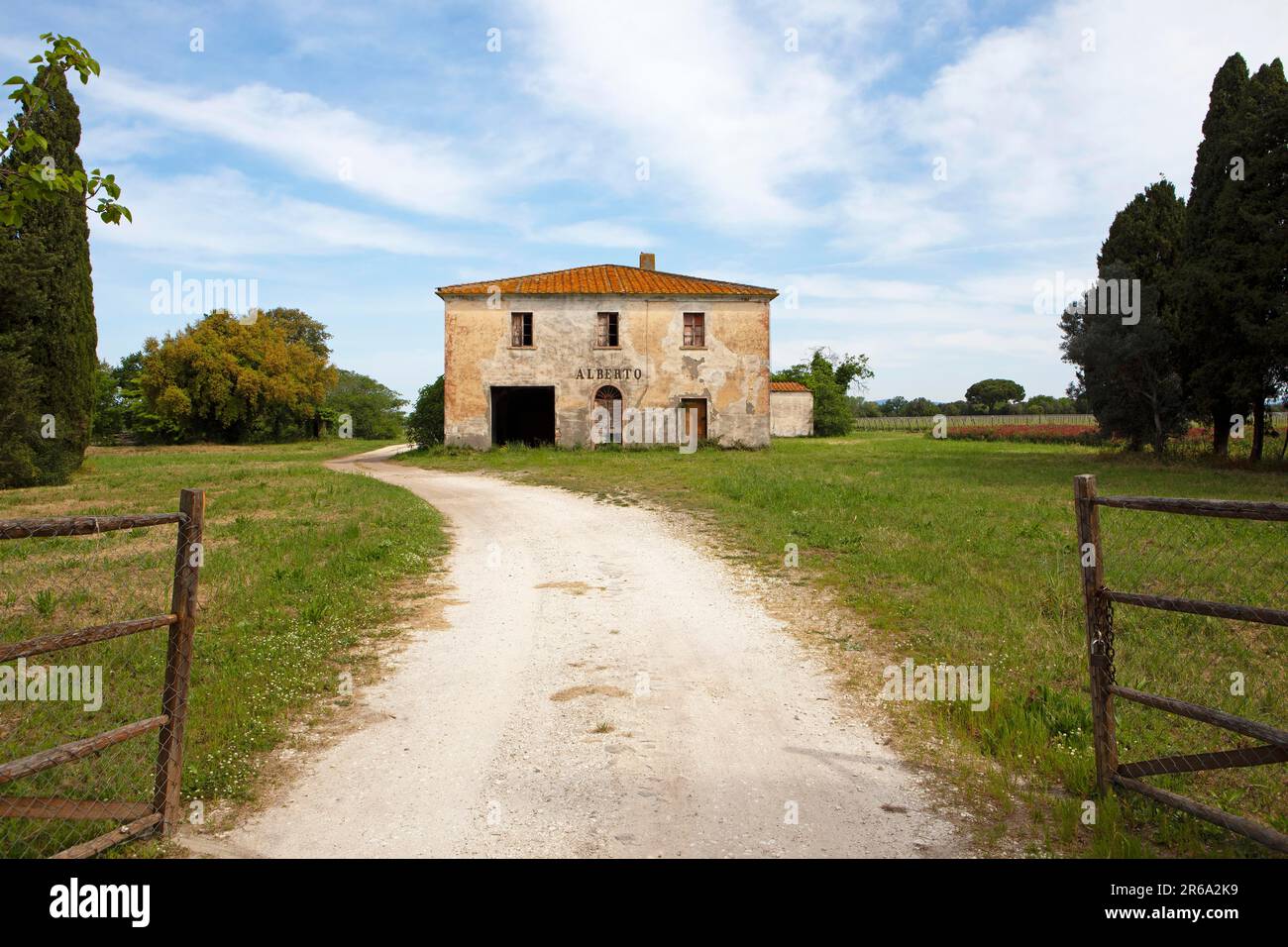 Casa di campagna tradizionale, Toscana, Italia Foto Stock