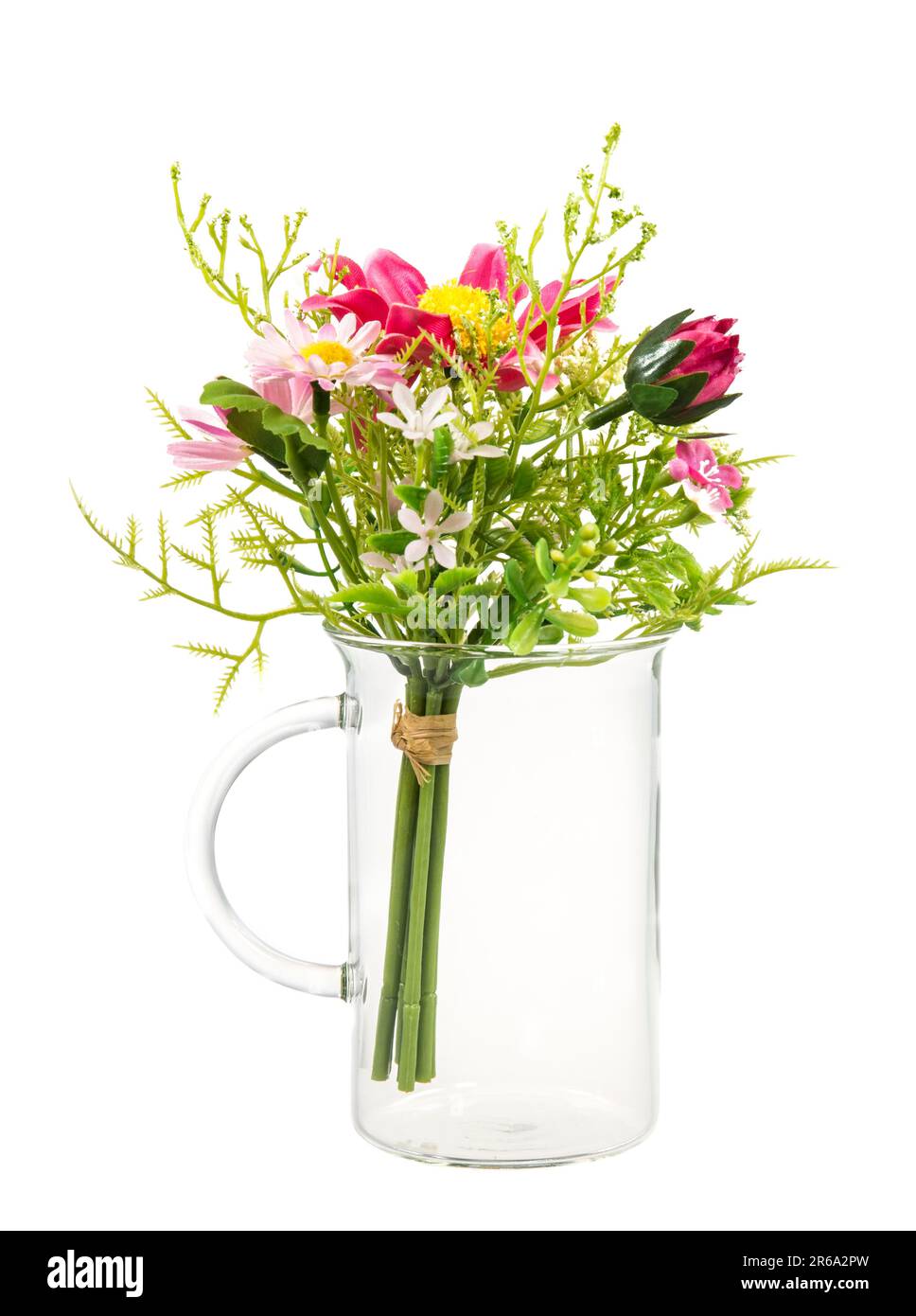 Bouquet di fiori artificiali in plastica Foto Stock