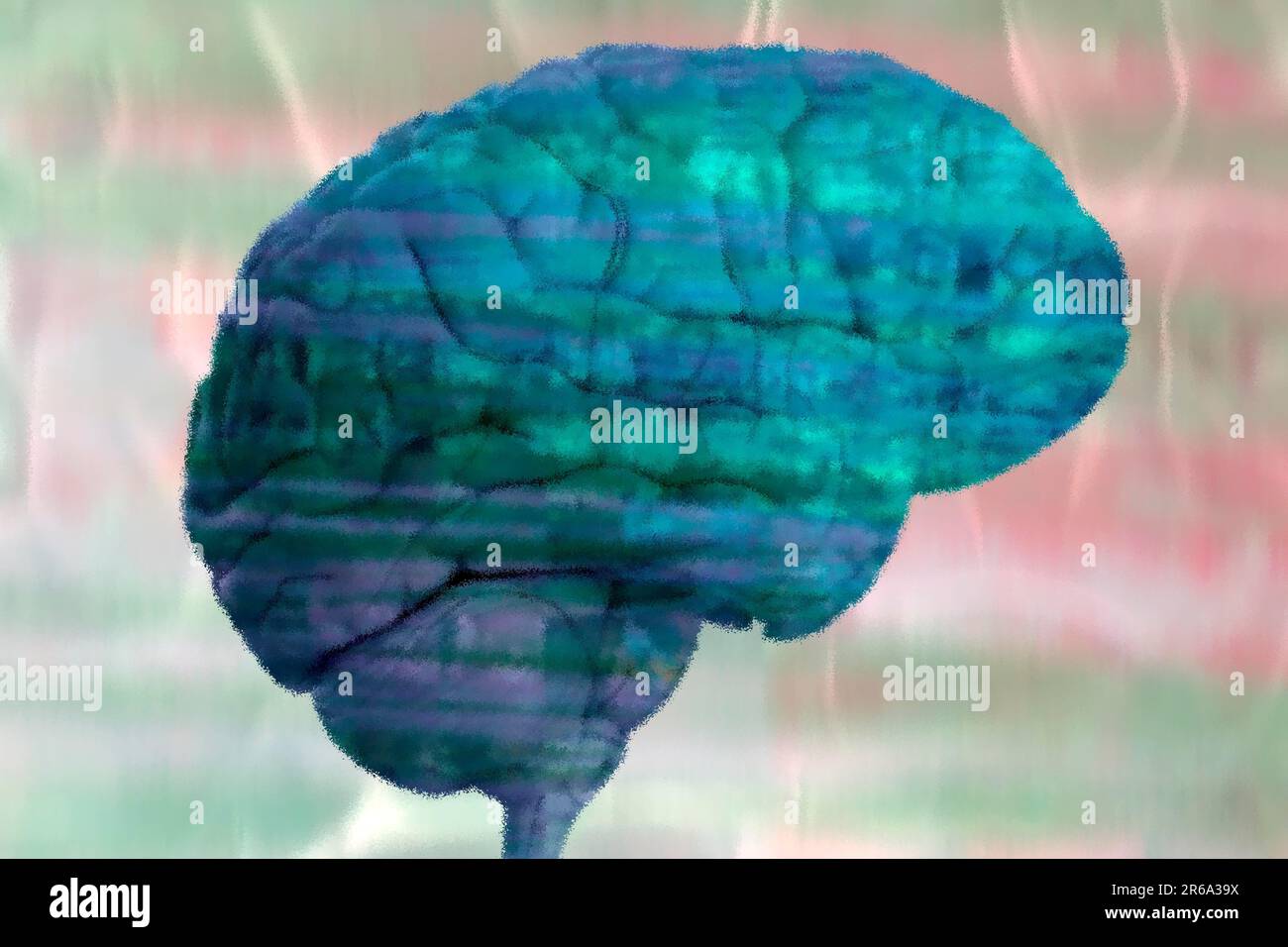 Cervello il cervello è un organo molto attivo con una domanda di energia particolarmente elevata, illustrazione, scienza naturale, biologia, illustrazione, scienza naturale Foto Stock