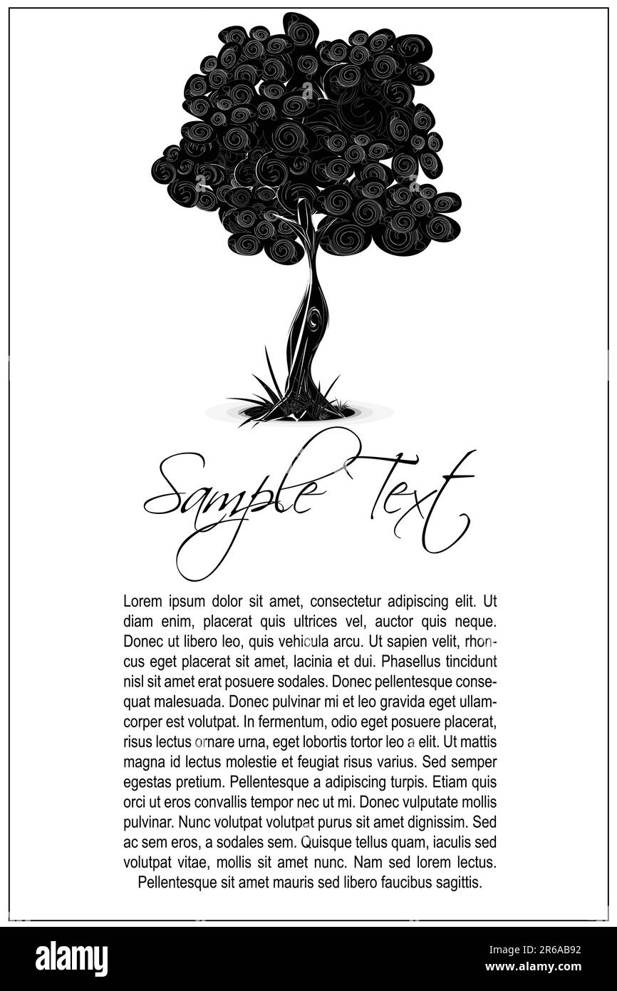 Illustrazione della struttura ad albero con un testo di esempio Illustrazione Vettoriale