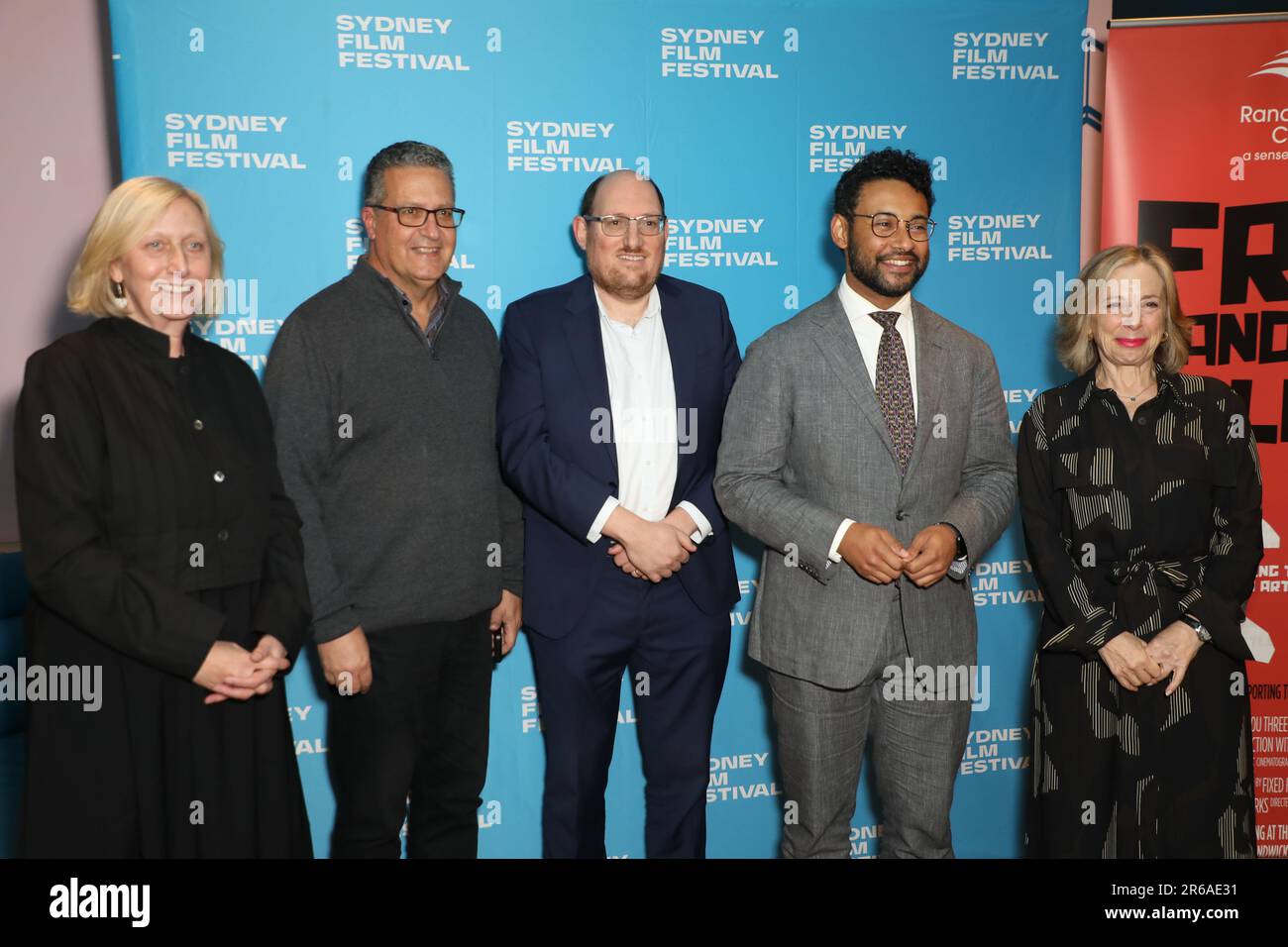 Sydney, Australia. 8th giugno 2023. 70th Sydney Film Festival Premiere, Carmen al Ritz Randwick. Nella foto, L-R: Rosemary Blight (produttore), Danny Said (consigliere), Daniel Rosenfeld (consigliere), Dylan Parker (sindaco) e tbc. Credit: Richard Milnes/Alamy Live News Foto Stock