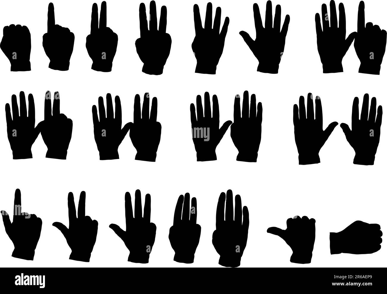 Immagine vettoriale delle mani da 1 a 10 Illustrazione Vettoriale