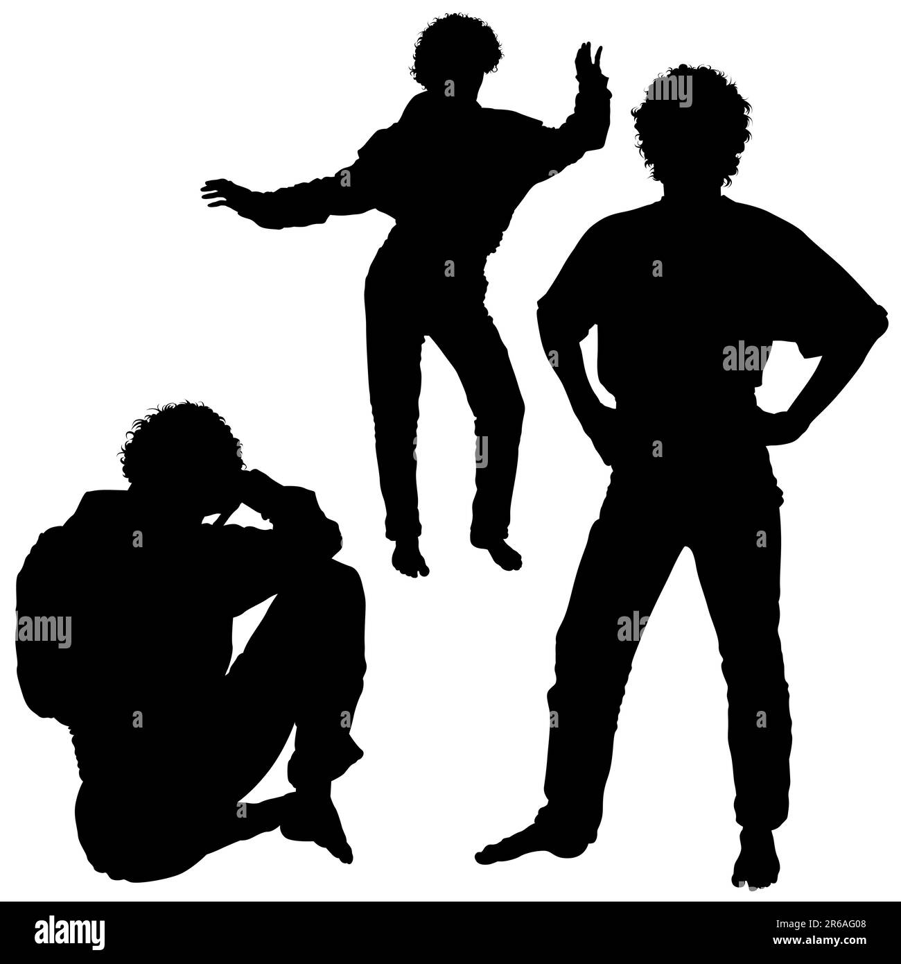 Silhouette Mans 04 - illustrazioni in bianco e nero ricche di dettagli Illustrazione Vettoriale