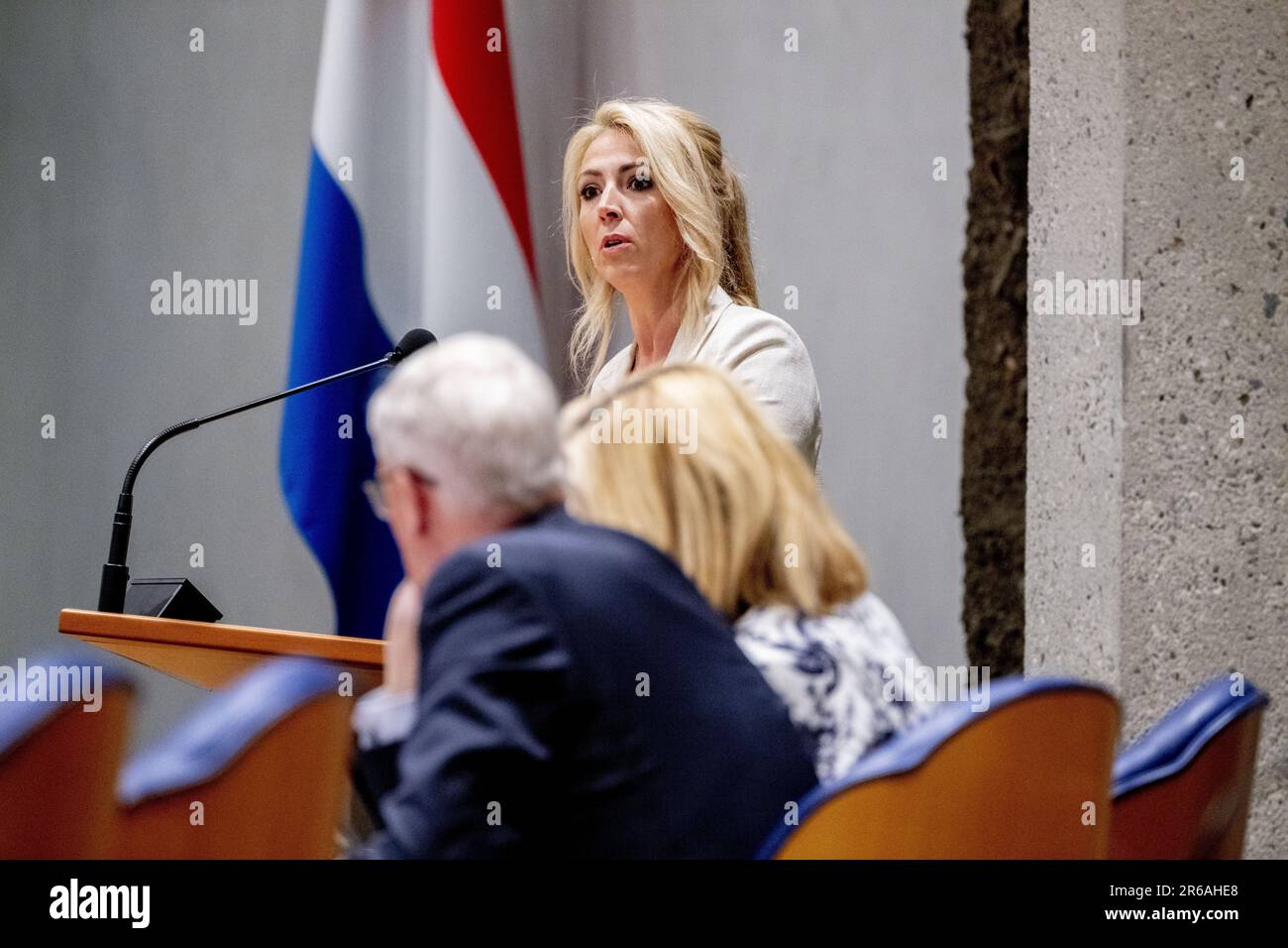 L'AIA - Lilian Marijnissen sp nella Camera dei rappresentanti durante un dibattito sul memorandum di primavera. ANP ROBIN UTRECHT olanda fuori - belgio fuori Foto Stock