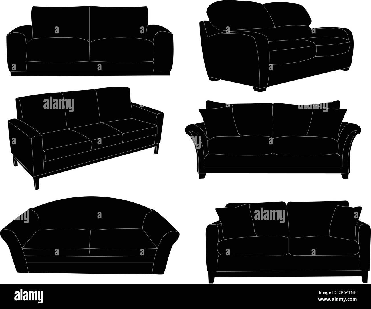 collezione di sagome per divani - vector Illustrazione Vettoriale