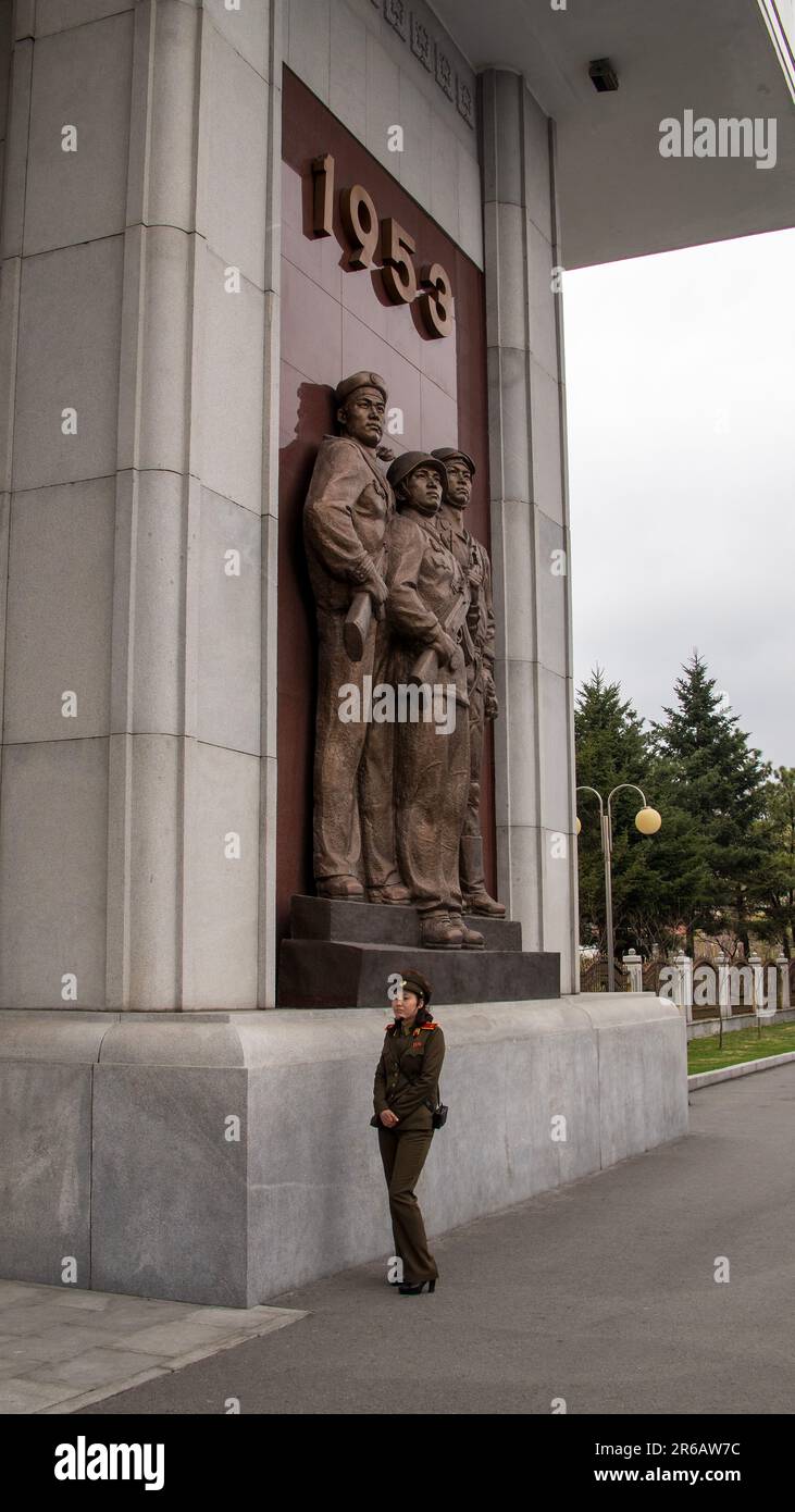 Pyongyang, Corea del Nord (RDPC - Repubblica popolare Democratica di Corea). Aprile 2018. Victorious War Museum. Foto Stock