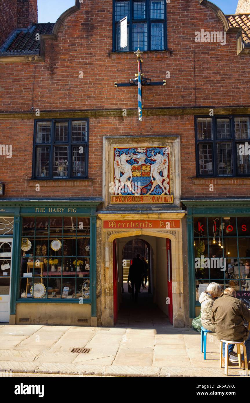 Ingresso alla Merchants Adenturers' Hall a Fossgate, nella storica città di York Foto Stock