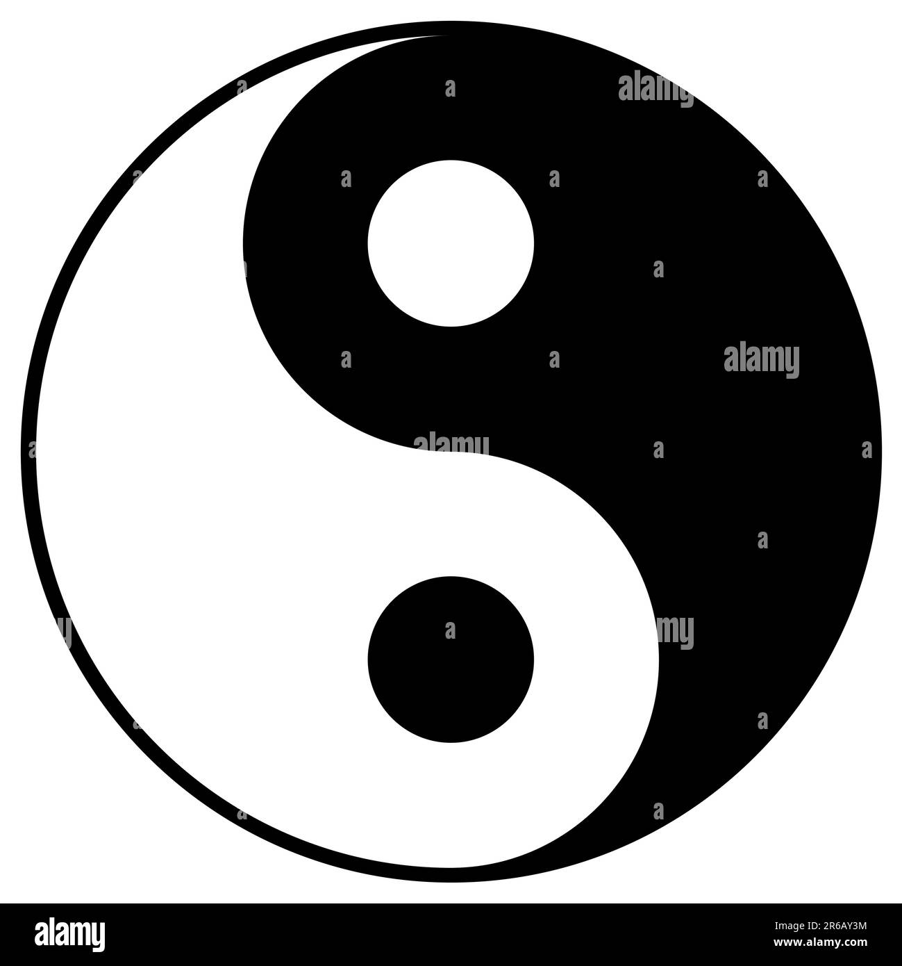 Simboli Yin e Yang isolati su sfondo bianco Illustrazione Vettoriale