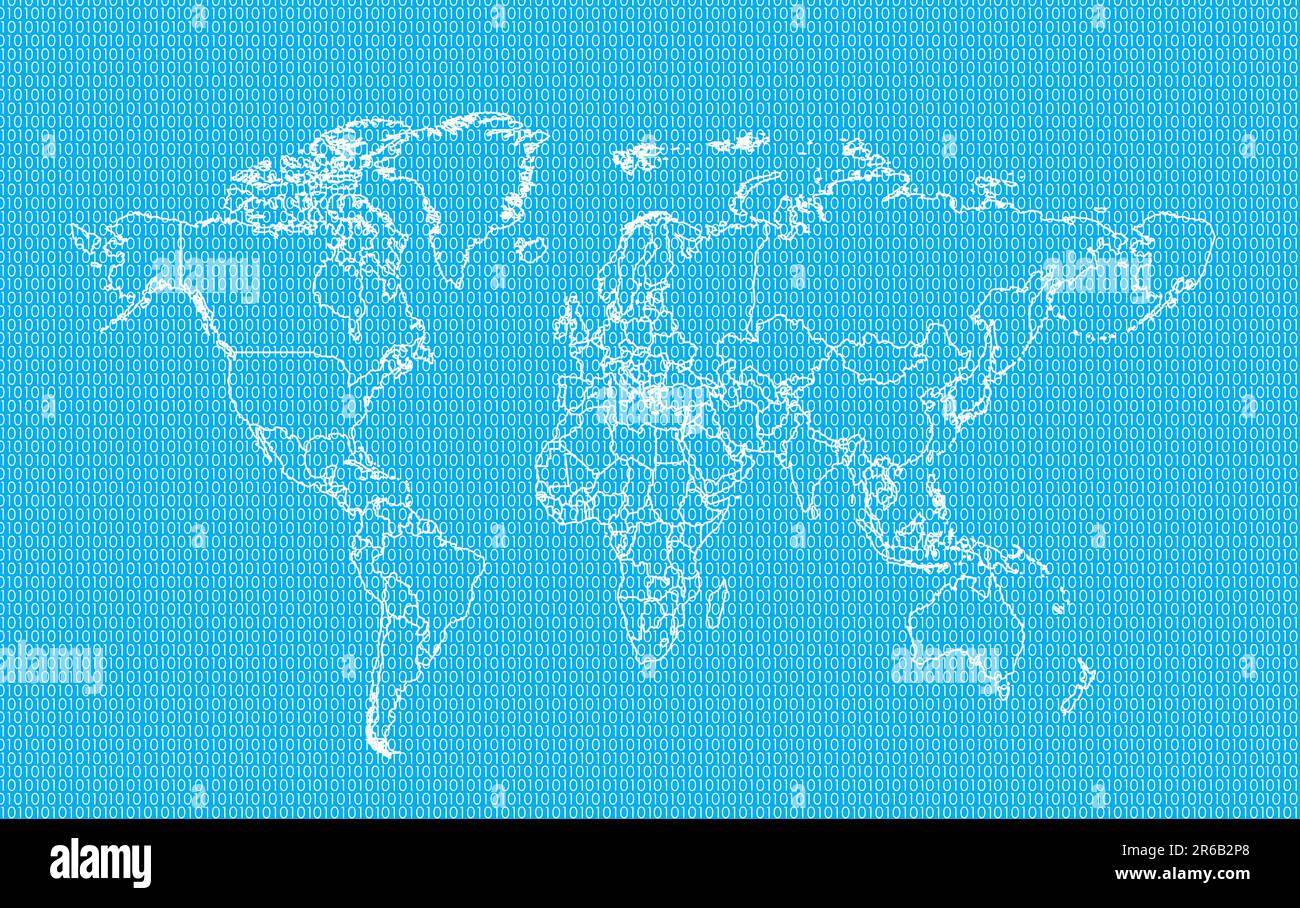il profilo di una mappa del mondo Illustrazione Vettoriale