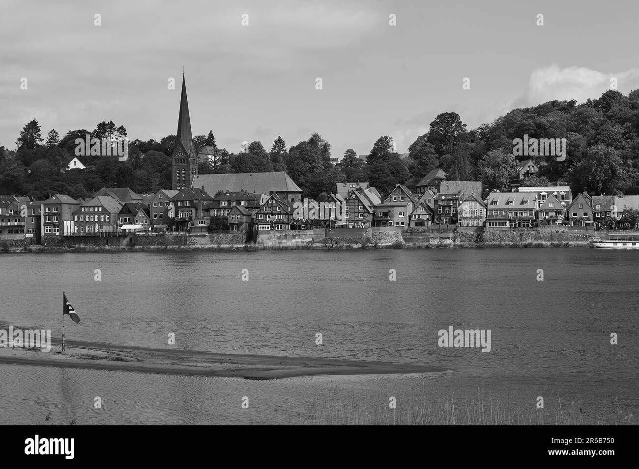 Blick auf Lauenburg an der Elbe, Schleswig-Holstein, Niedersachsen Credit: Sarah Bömer fotografie Foto Stock