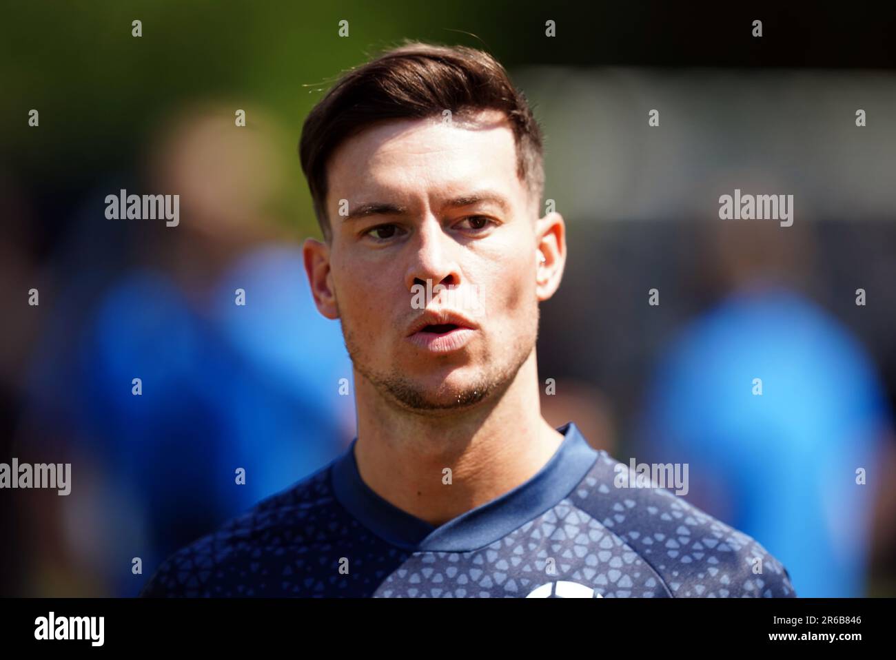 Joel Corry in Inghilterra durante una sessione di allenamento al Champneys Tring davanti al Soccer Aid per la partita UNICEF 2023 di domenica. Data immagine: Giovedì 8 giugno 2023. Foto Stock