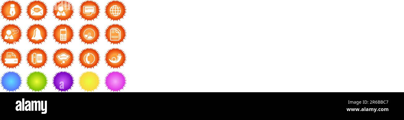 Icone di comunicazione vettoriale serie Sun Illustrazione Vettoriale