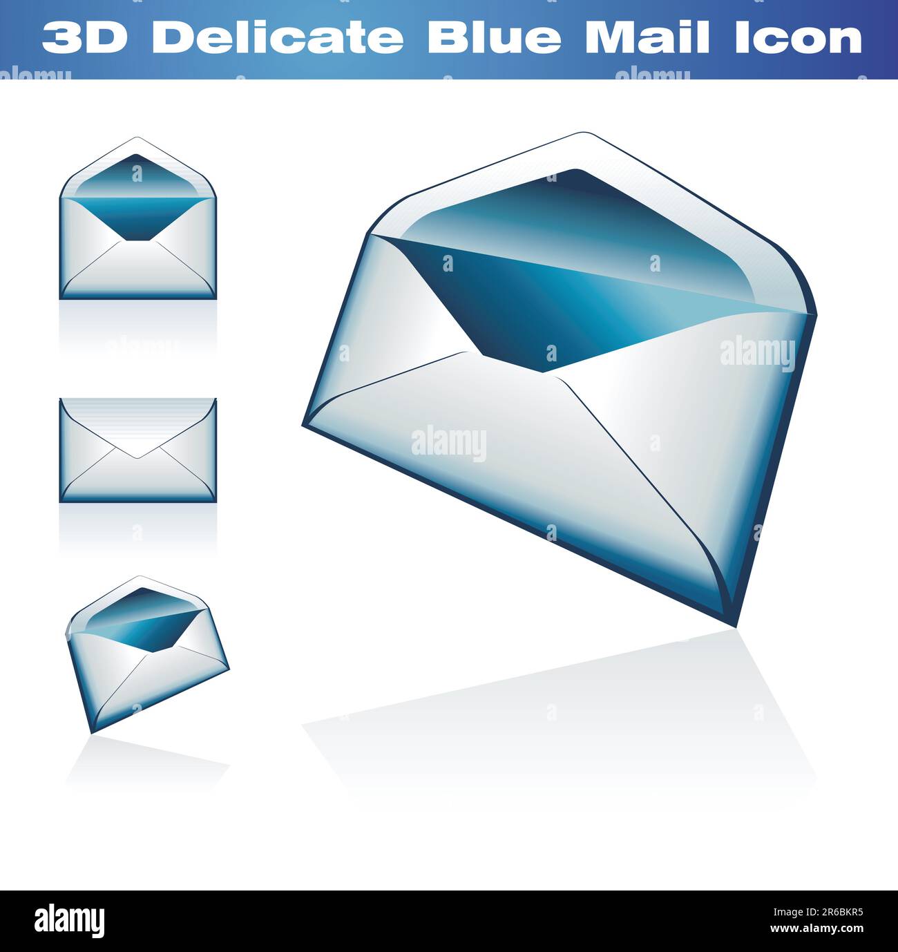 Icona Classic Post 3D Blue delicato Illustrazione Vettoriale