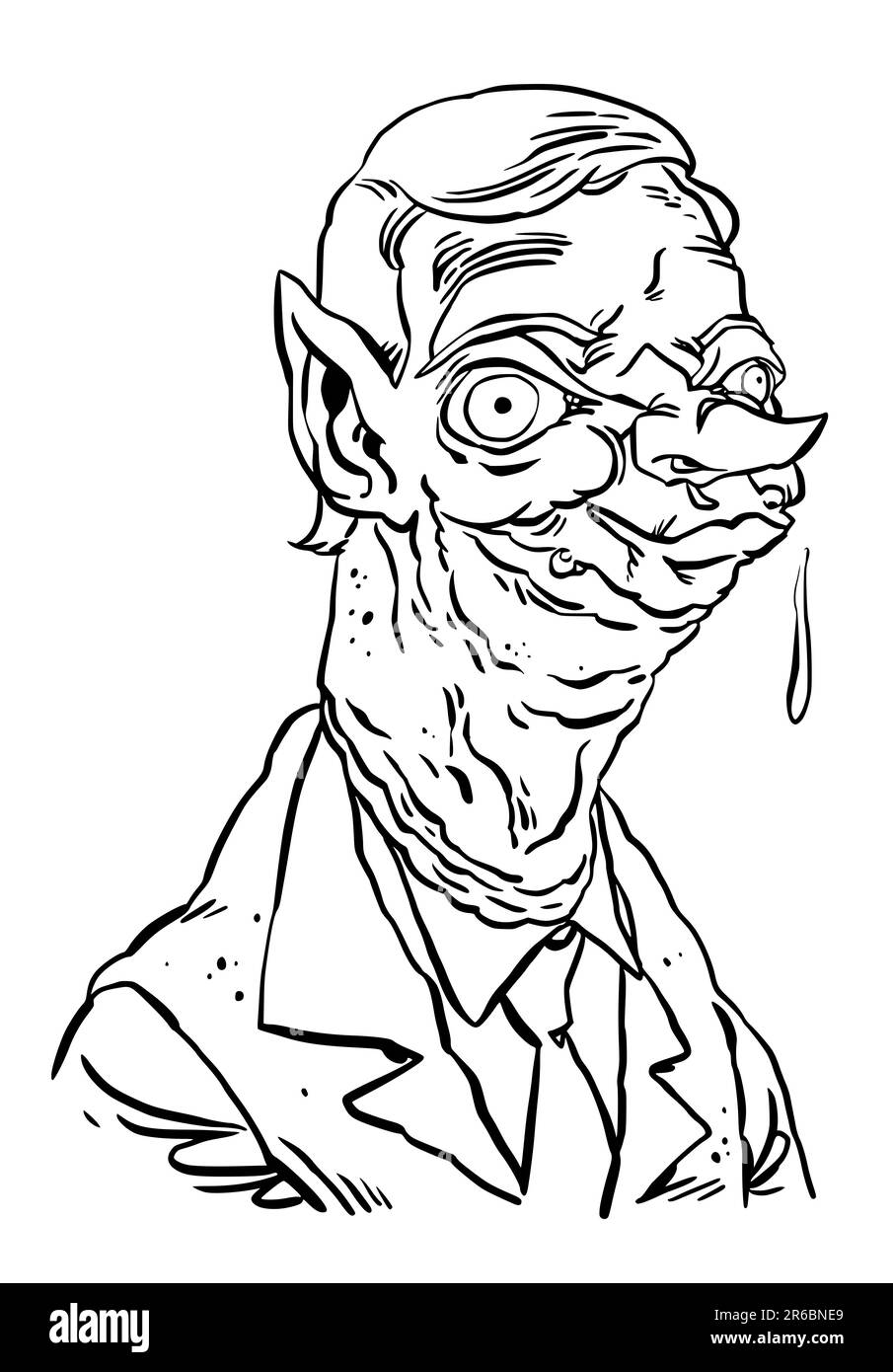 Caricatura di Bruno le Maire, ministro francese dell'Economia e delle Finanze, scrittore, ex diplomatico, disegno ritratto disegnato a mano Foto Stock