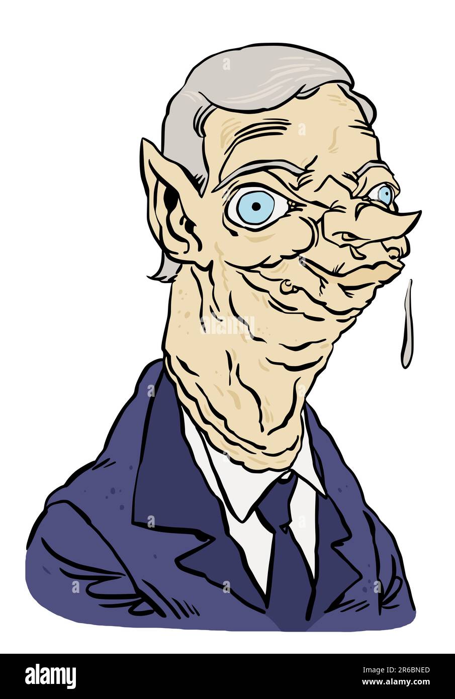 Caricatura di Bruno le Maire, ministro francese dell'Economia e delle Finanze, scrittore, ex diplomatico, disegno ritratto disegnato a mano Foto Stock
