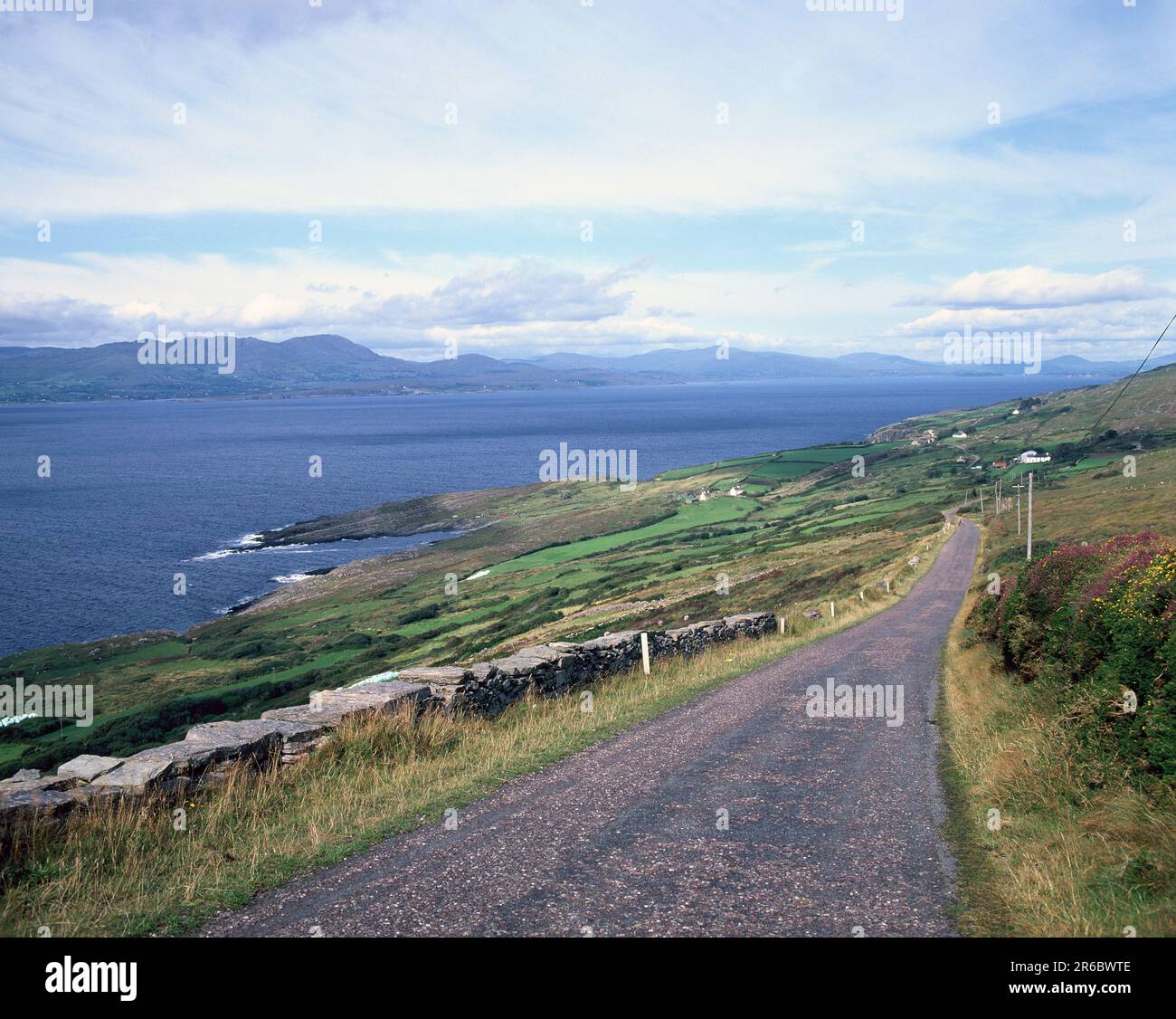Irlanda. Contea di Cork. Bantry Bay. Vista dal Goat's Path a Seefin Pass Road. Foto Stock