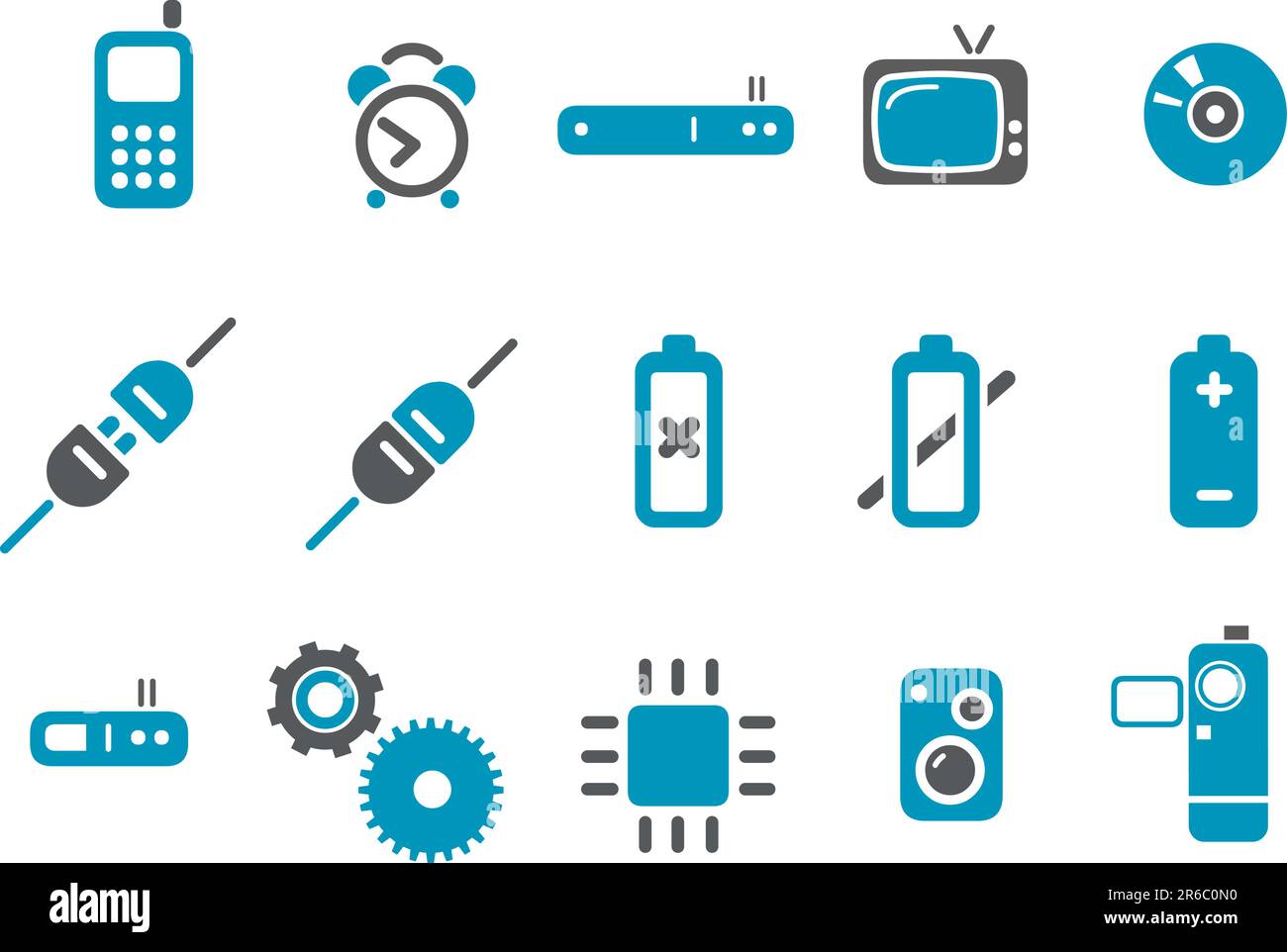 Pacchetto icone vettoriali - serie Blue, raccolta elettronica Illustrazione Vettoriale