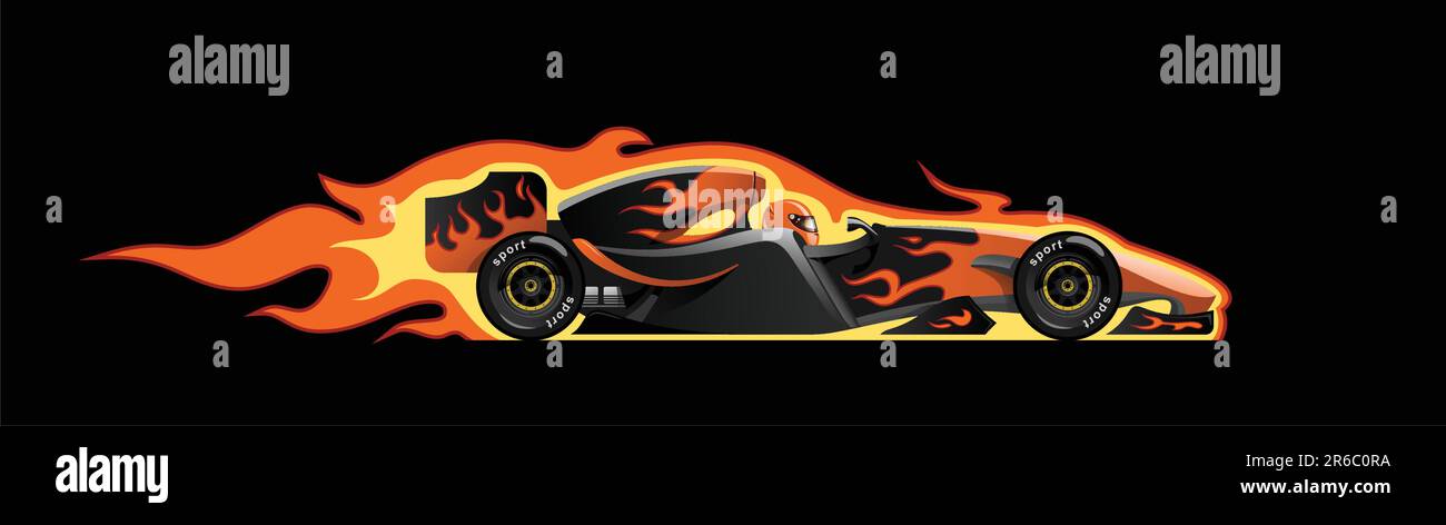 illustrazione vettoriale della formula 1. auto da corsa Illustrazione Vettoriale