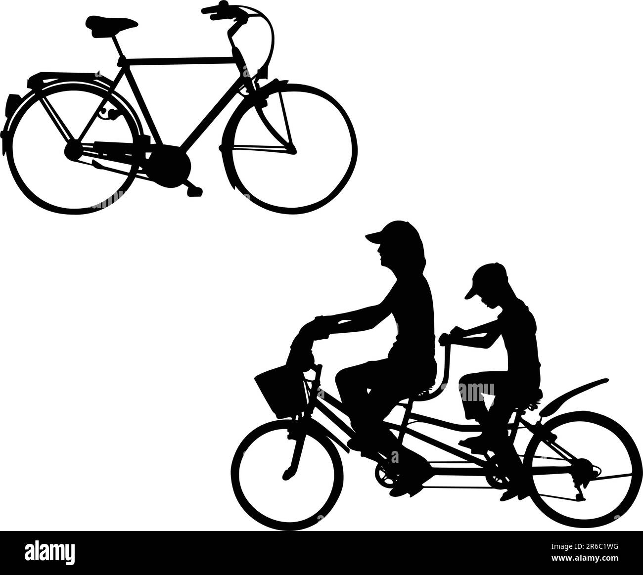 sagome per biciclette, utilizzabili separatamente Illustrazione Vettoriale