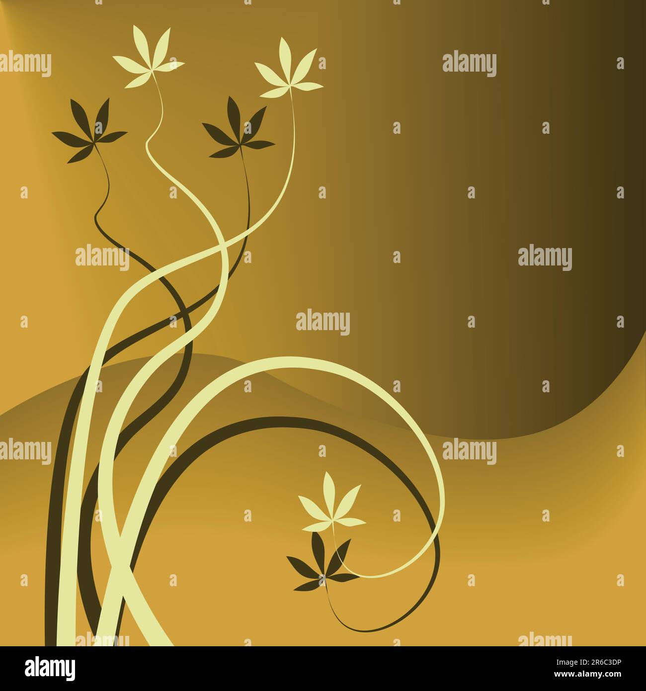 Illustrazione vettoriale modificabile di steli di piante e dune di sabbia con spazio di copia Illustrazione Vettoriale