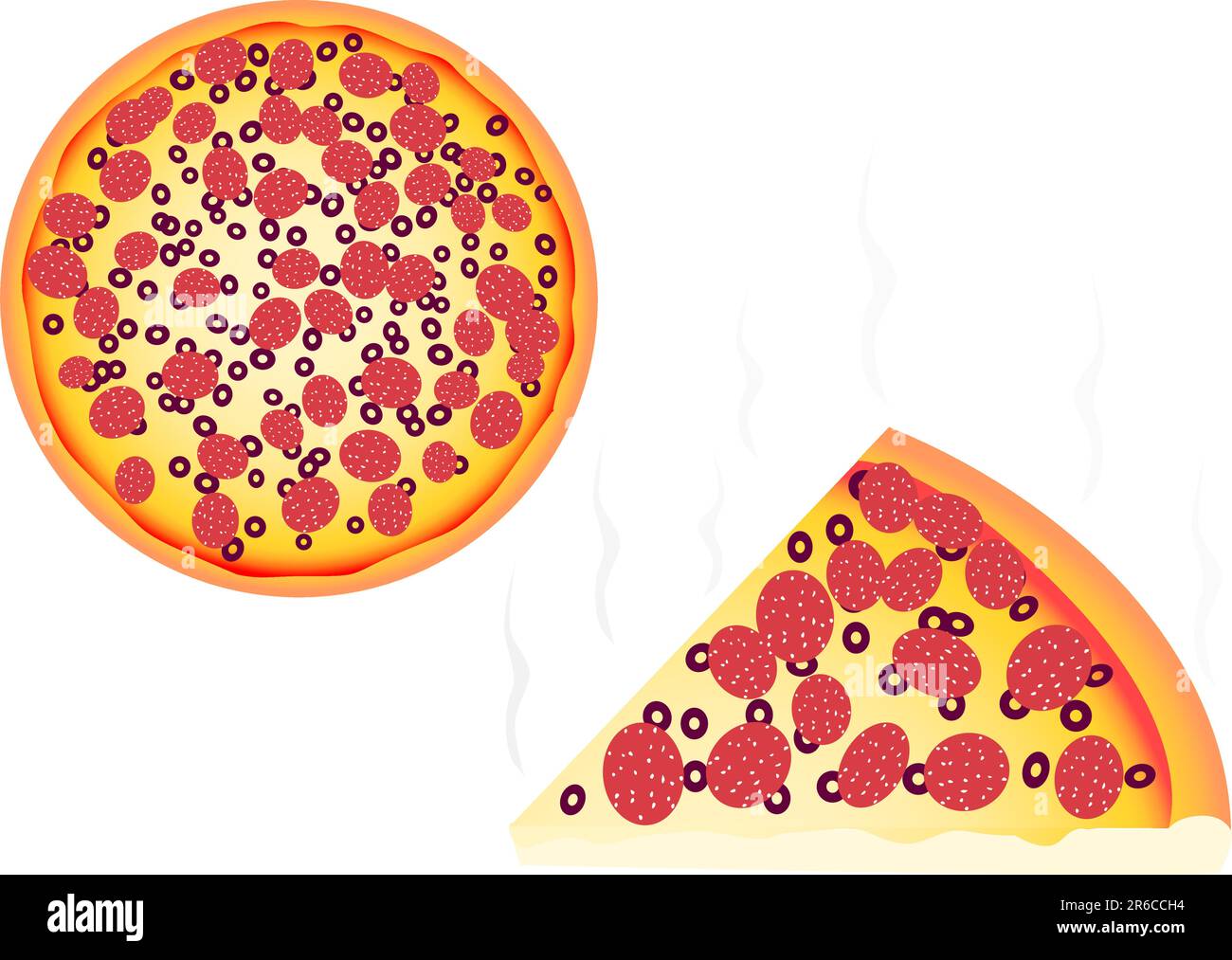 Illustrazione vettoriale della pizza fresca Illustrazione Vettoriale
