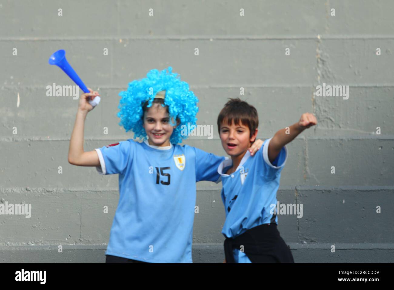 La Plata, Argentina. 8th giugno, 2023. I sostenitori dell'Uruguay durante la semifinale della Coppa del mondo FIFA U20 allo stadio Diego Maradona ( Credit: Néstor J. Beremblum/Alamy Live News Foto Stock