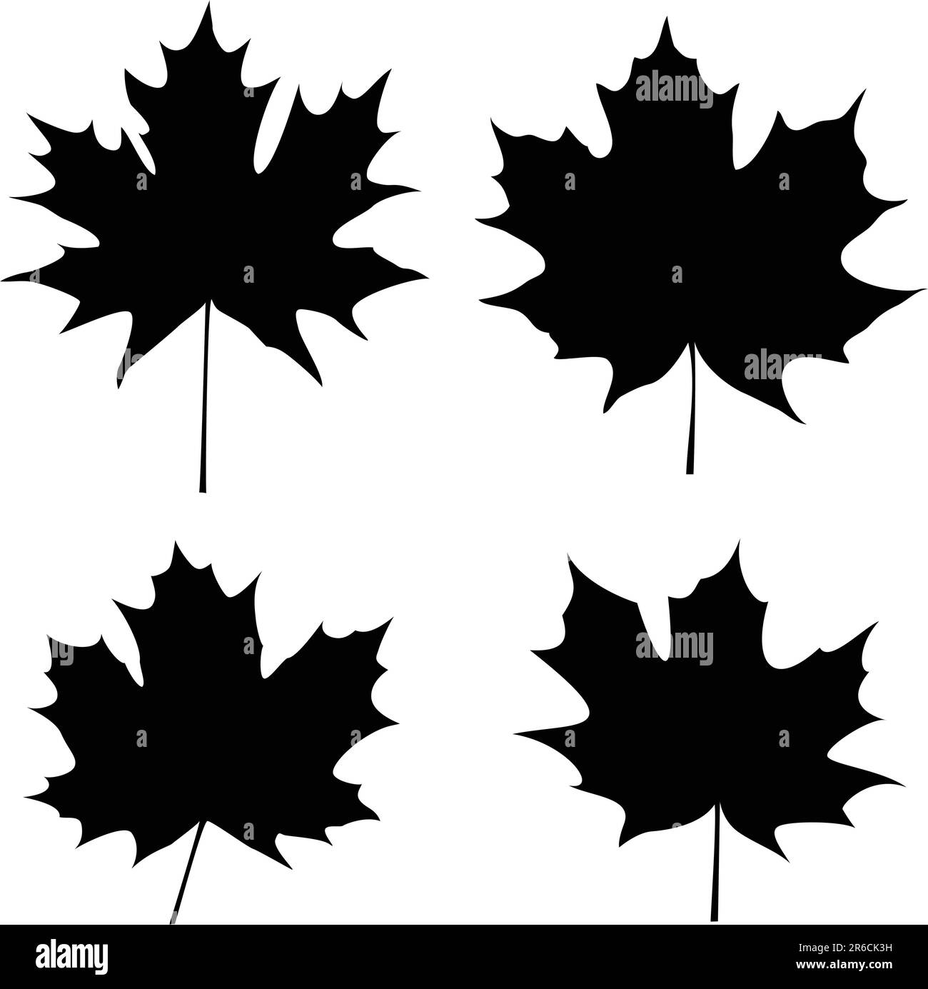 Foglie di acero silhouette Illustrazione Vettoriale