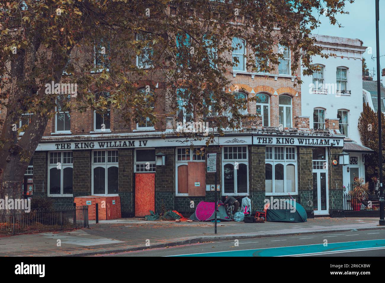 Senza tetto, austerità a Londra Foto Stock