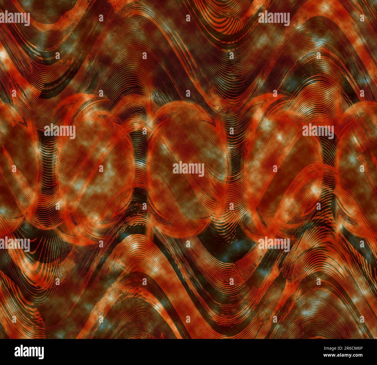 Disegno geometrico colorato con pavone astratto, motivo a righe ondulate colorate per tessuti e design, illustrazione frattale astratta per design creativo Foto Stock