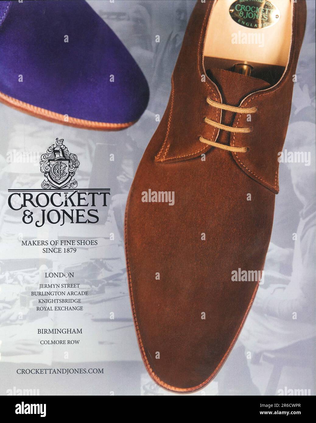 Crockett & Jones, creatori delle migliori scarpe e calzature fatte a mano da uomo e da donna inglesi, pubblicano in una rivista 2014 Foto Stock