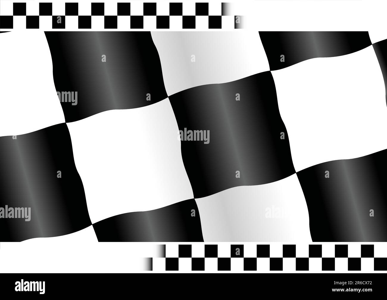 Bandiera a scacchi con spazio per la copia bianco in alto e in basso Illustrazione Vettoriale