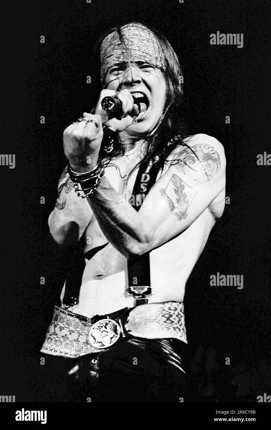 24,1987 novembre, Lakeland, Florida, USA: Apertura DEL frontman DELLE armi N Roses AXL ROSE per Motley Crue - Lakeland Civic Center - 24,1987 novembre. (Credit Image: © Christopher Helton via ZUMA Press Wire) SOLO PER USO EDITORIALE! Non per USO commerciale! Foto Stock