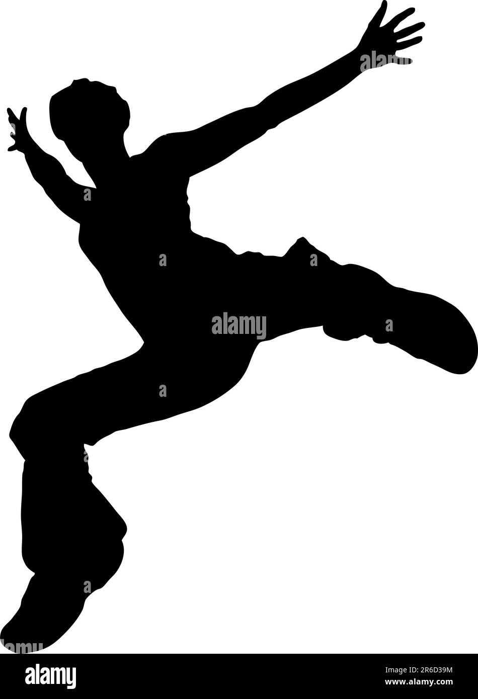 ballerina durante un salto Illustrazione Vettoriale