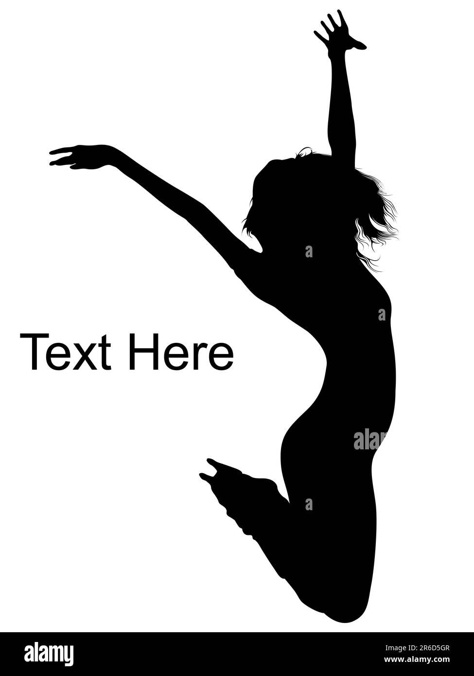 una ballerina salta in aria e allunga le braccia Illustrazione Vettoriale