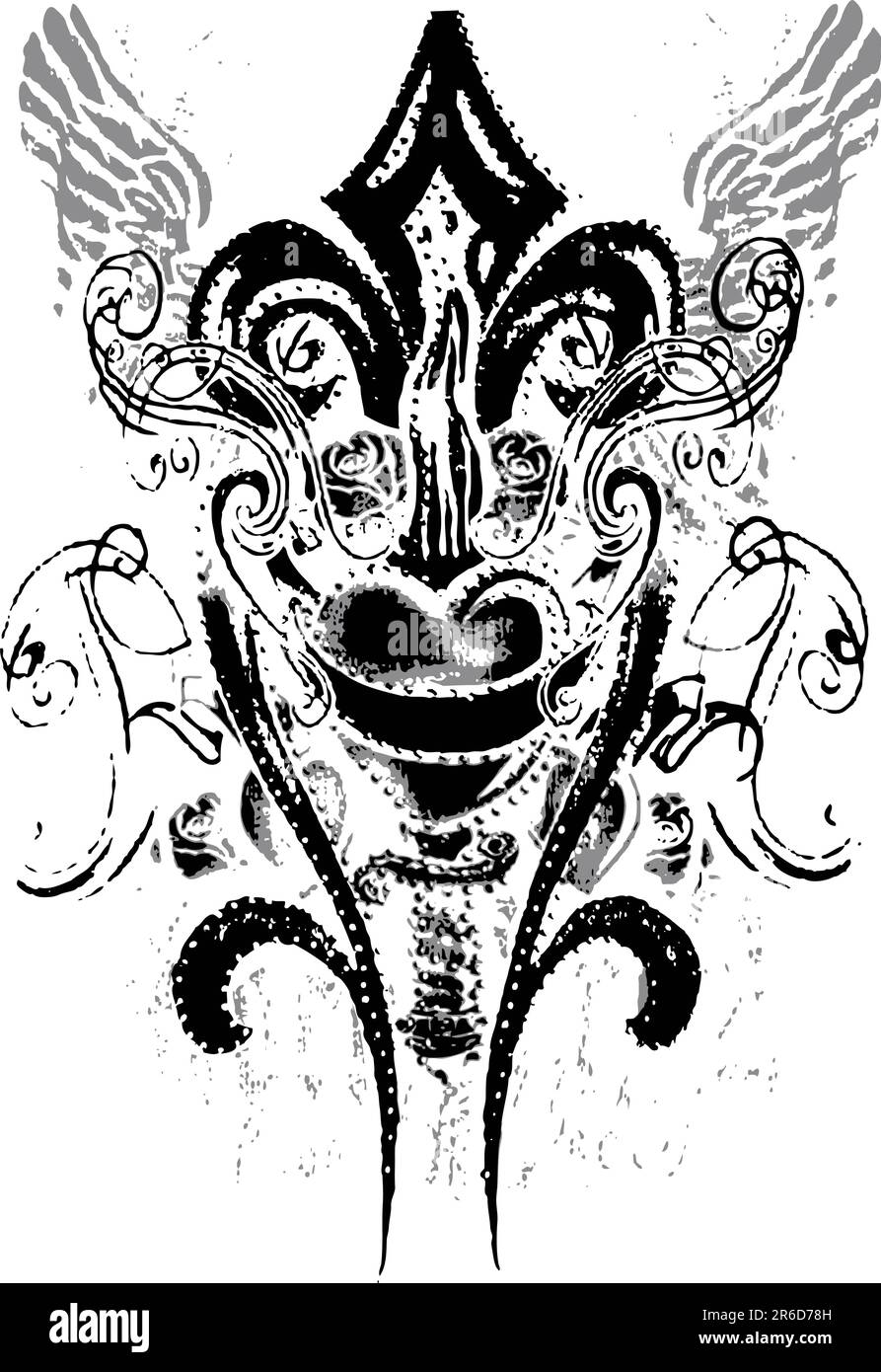 stemma reale teraldico con ala Illustrazione Vettoriale