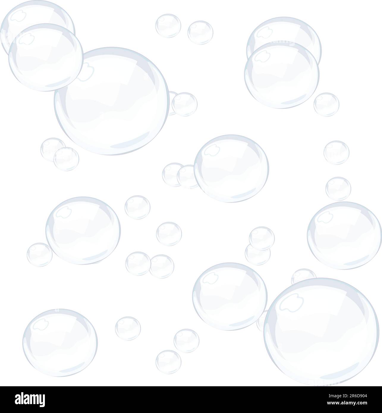 Sfondo con bolle blu trasparente, illustrazione Illustrazione Vettoriale