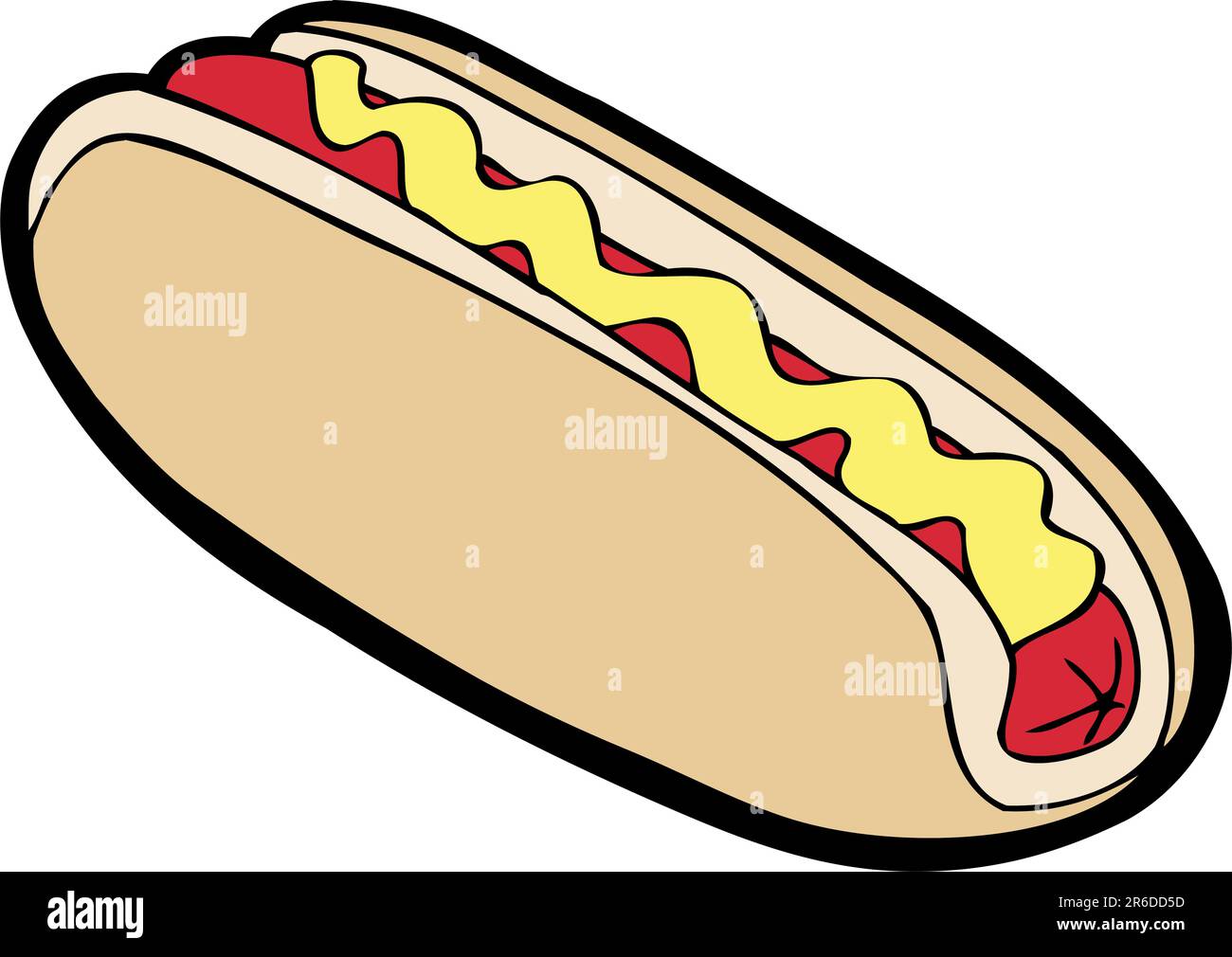 Immagine di un cartone animato 3D di un hot dog. Illustrazione Vettoriale
