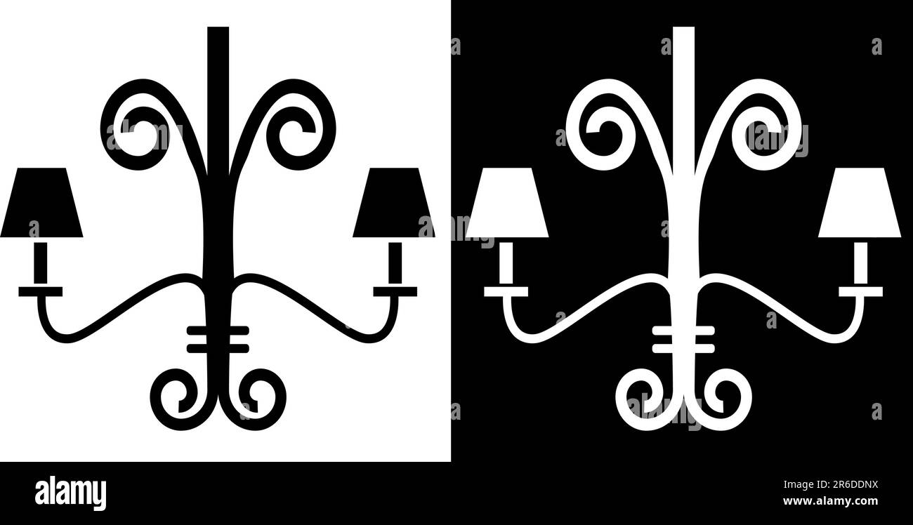 Icona del lampadario a barra di ferro isolata su sfondo bianco. Illustrazione Vettoriale