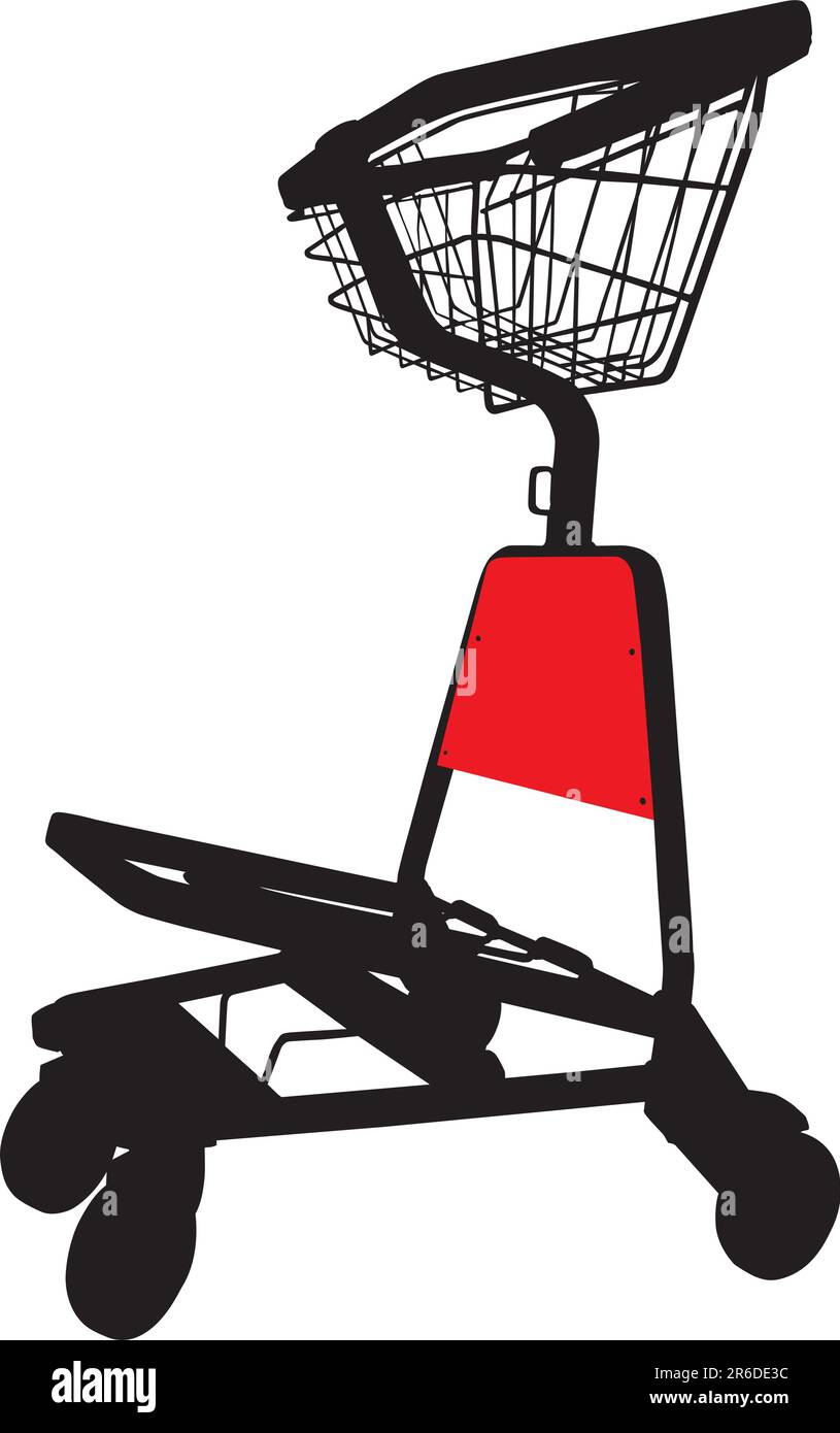 Silhouette di vettore di aeroporto carrello Illustrazione Vettoriale