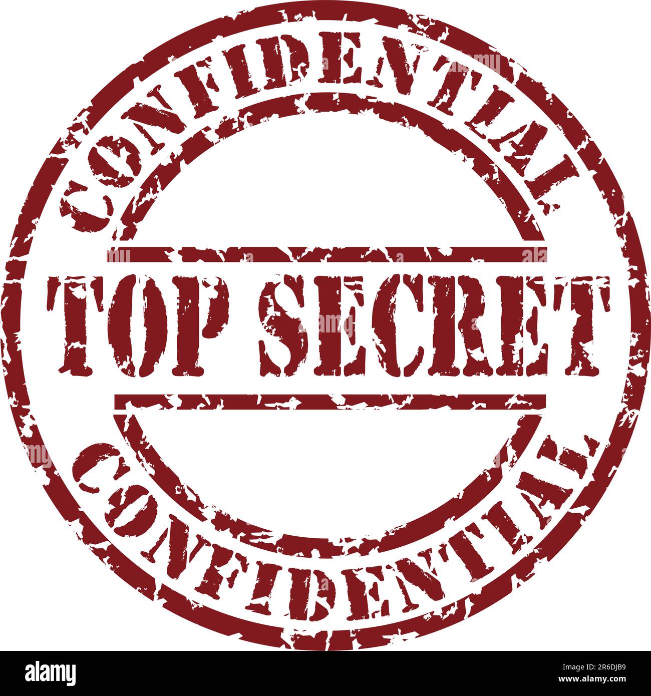 Timbro vettore top secret con inchiostro rosso Illustrazione Vettoriale