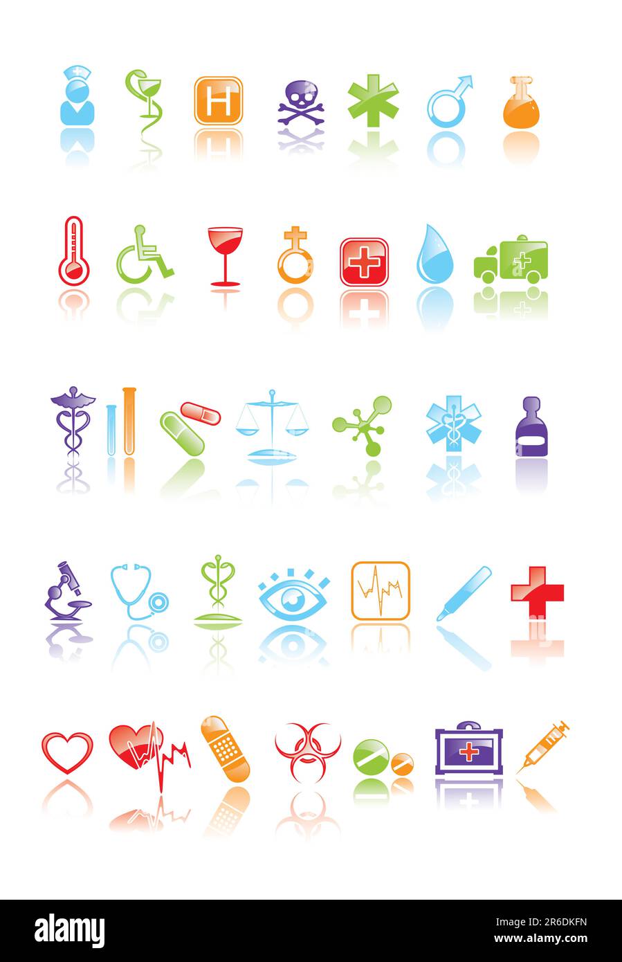 Illustrazione vettoriale del set di icone mediche Illustrazione Vettoriale