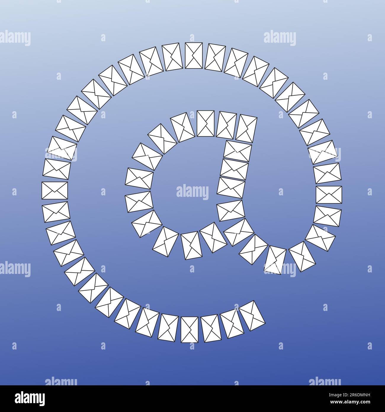 Illustrazione di un simbolo e-mail fatta di busta Illustrazione Vettoriale