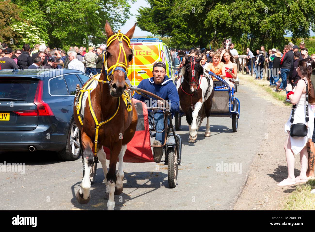 La storica Appleby Horse Fair, Appleby-in-Westmorland, Cumbria, Inghilterra, Regno Unito Foto Stock