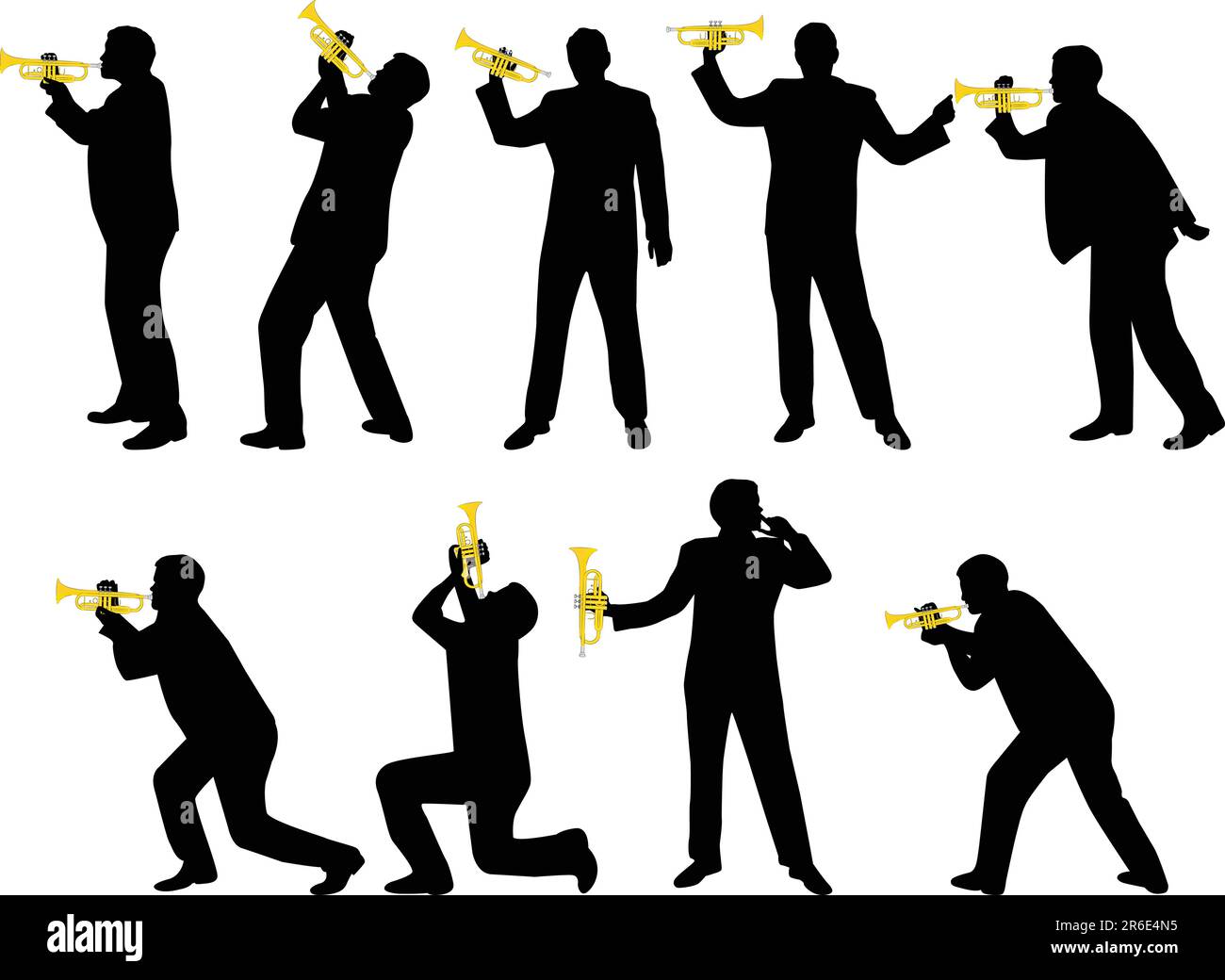 sagome vettoriali a tromba Illustrazione Vettoriale