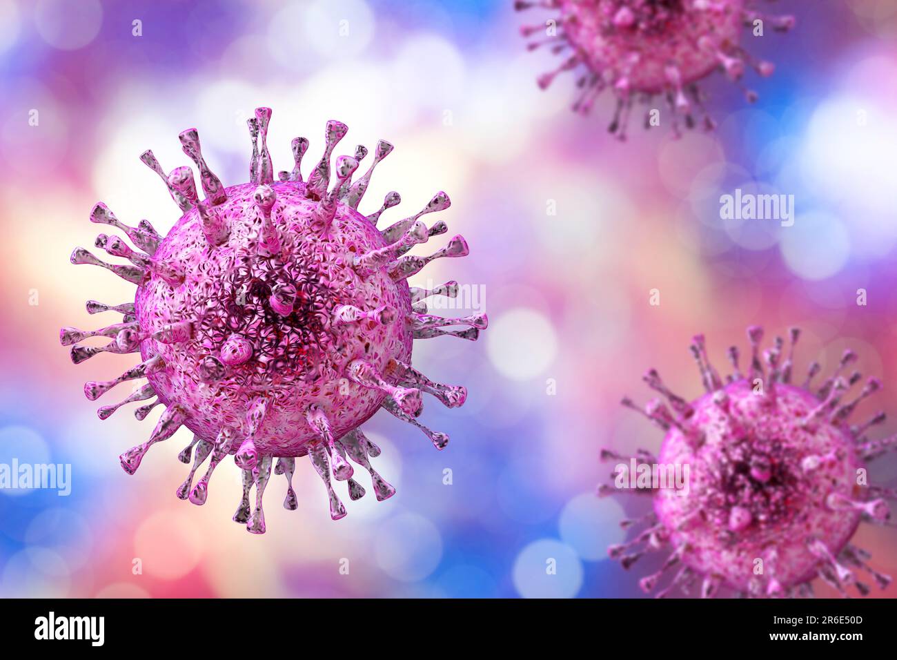 Citomegalovirus umano (HCMV), illustrazione del computer. HCMV è un membro della famiglia herpesvirus. Ha un alto tasso di infezione ed è una causa principale di Foto Stock