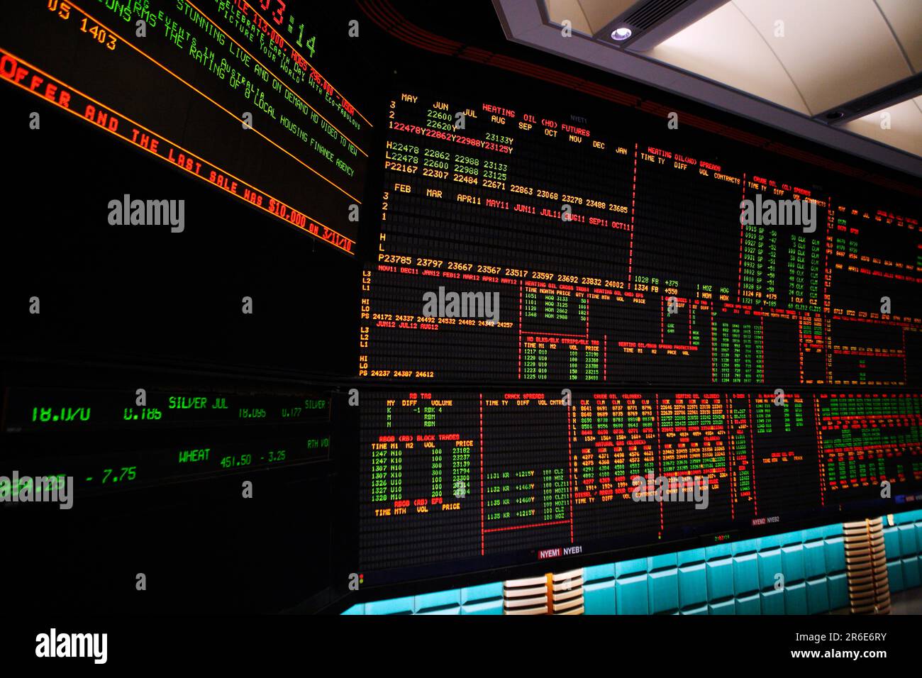 Vista sul trading floor al New York Mercantile Exchange (NYMEX) Foto Stock