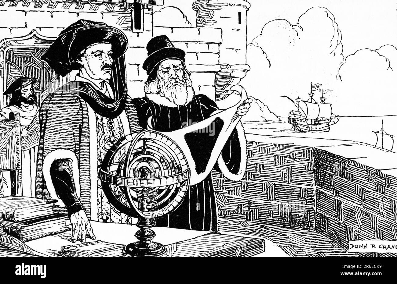 Principe Enrico il navigatore (1394-1460). Di Donn Philip Crane (1878-1944). Dom Henrique di Portogallo, Duca di Viseu (1394-1460), meglio noto come Principe Enrico il Navigatore, fu una figura centrale nei primi giorni dell'Impero portoghese e nel 15th ° secolo scoperte marittime europee e l'espansione marittima. Foto Stock