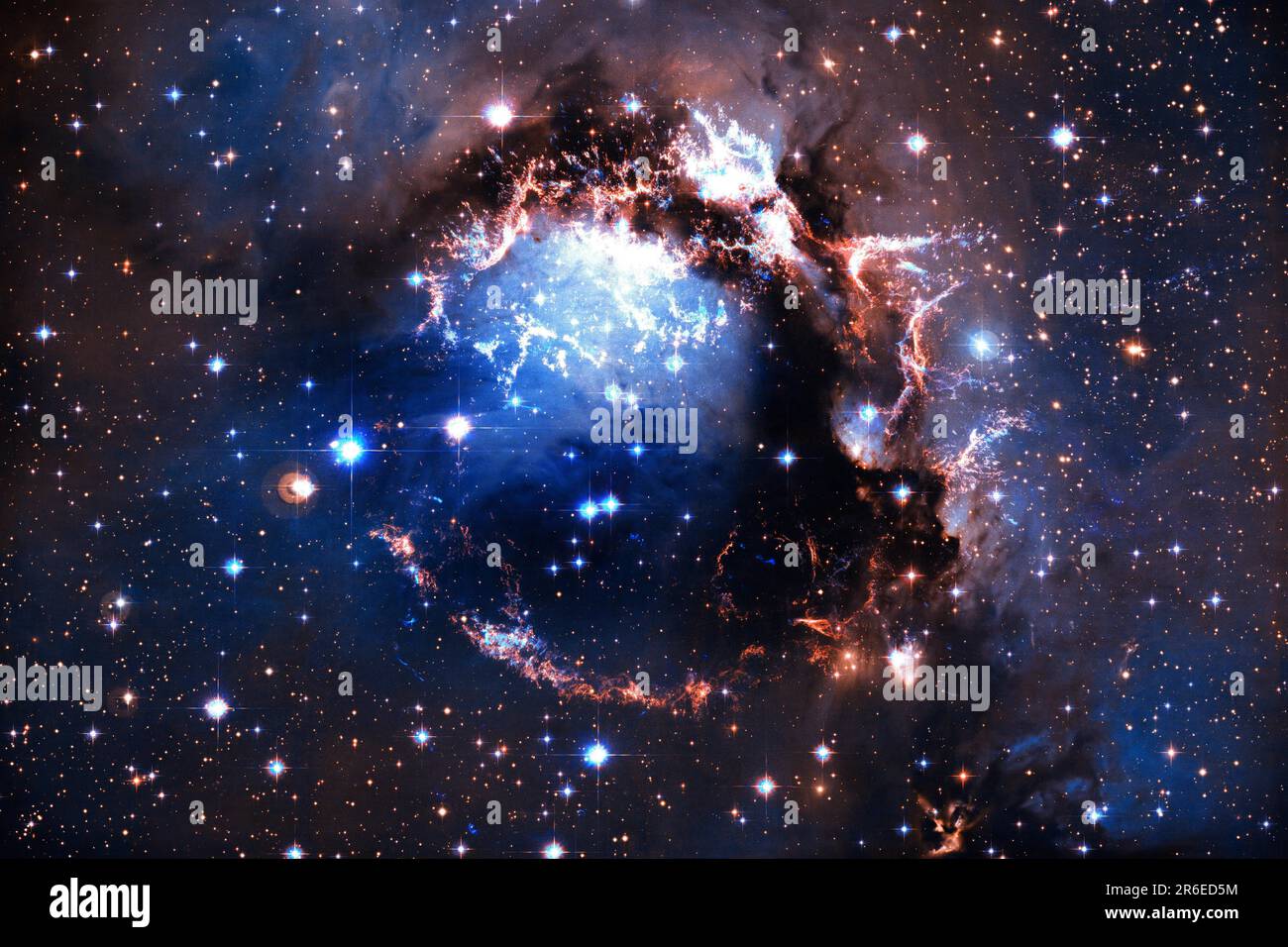 Spazio infinito con nebulose e stelle. Elementi di questa immagine forniti dalla NASA Foto Stock