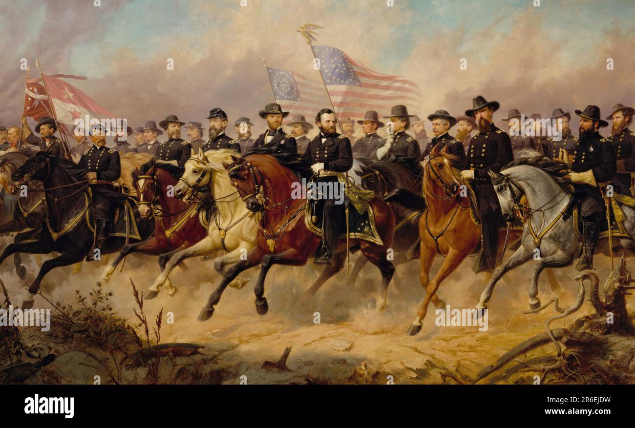 Grant e i suoi generali. Data: 1865. olio su tela. MUSEO: GALLERIA NAZIONALE DI RITRATTO. Joseph Anthony falciatrice. Foto Stock