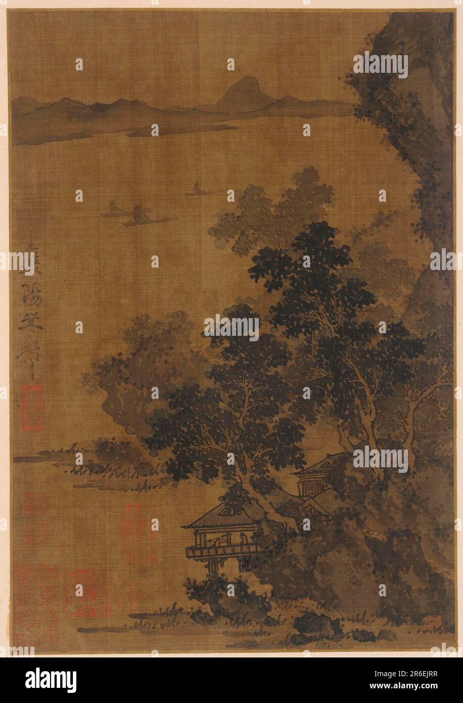 Padiglione Riverside. Origine: Cina. Data: 1368-1644. Periodo: Dinastia Ming. Foglia di album; inchiostro su seta. Museo: Freer Gallery of Art e Arthur M. Sackler Gallery. Foto Stock